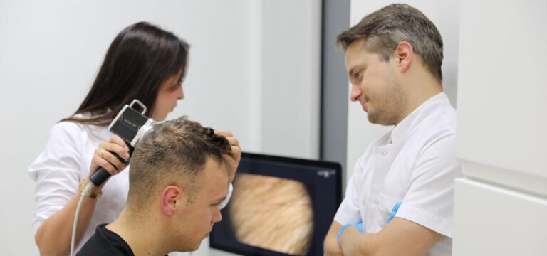 badanie trichoskopem